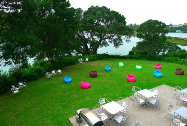 Colorful outdoor seating